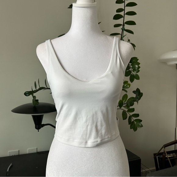 White Align Crop Tank A/B Cup - Picture 1 of 4